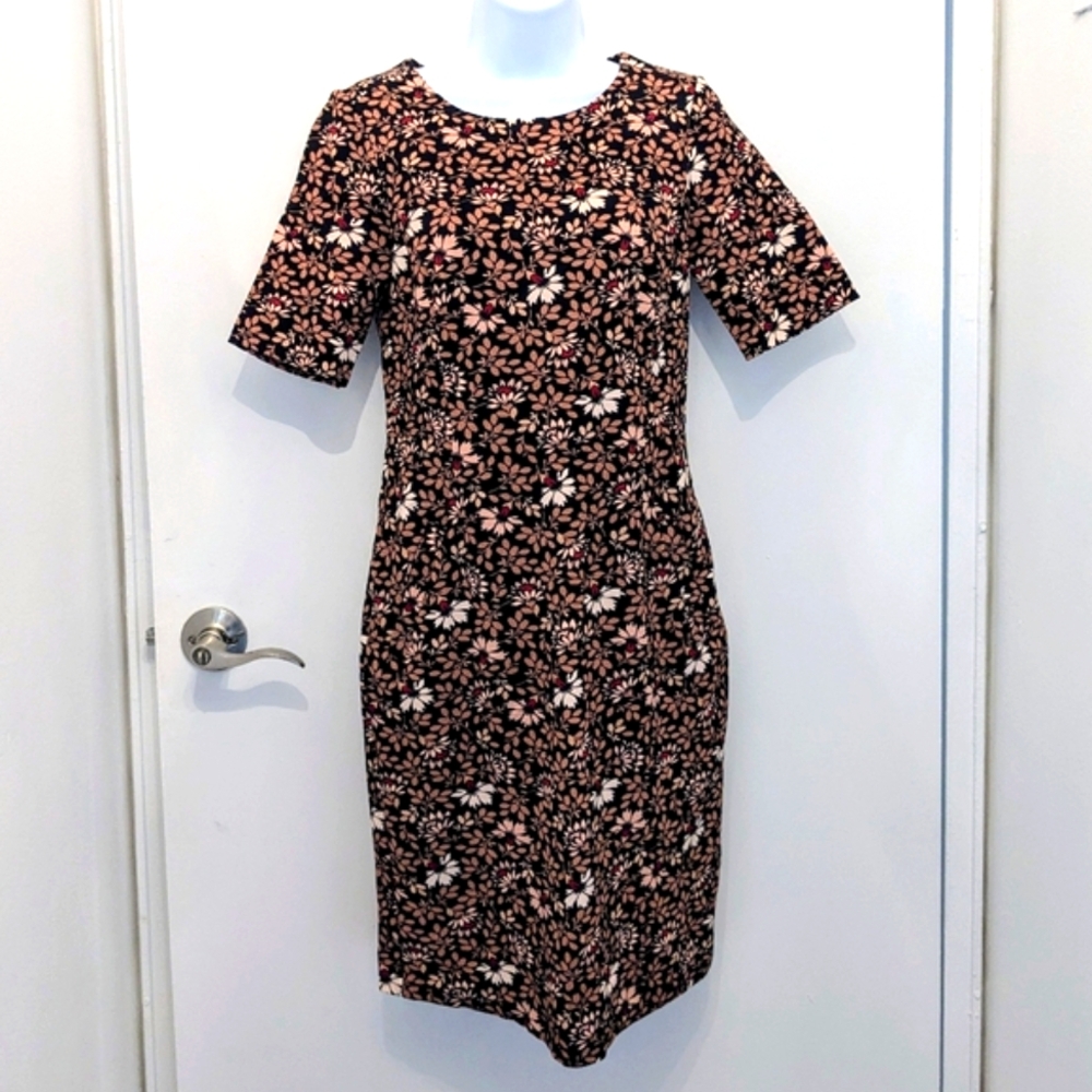 Elbow Sleeve Ponte Sheath Dress